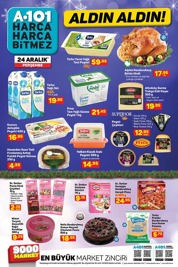 24 Aralık A101 Market Aktüel Ürünleri ve İndirimleri Yeni