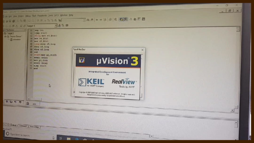 Programs for 8051 microcontroller on keil uvision 3 / BLINKING OF LEDS