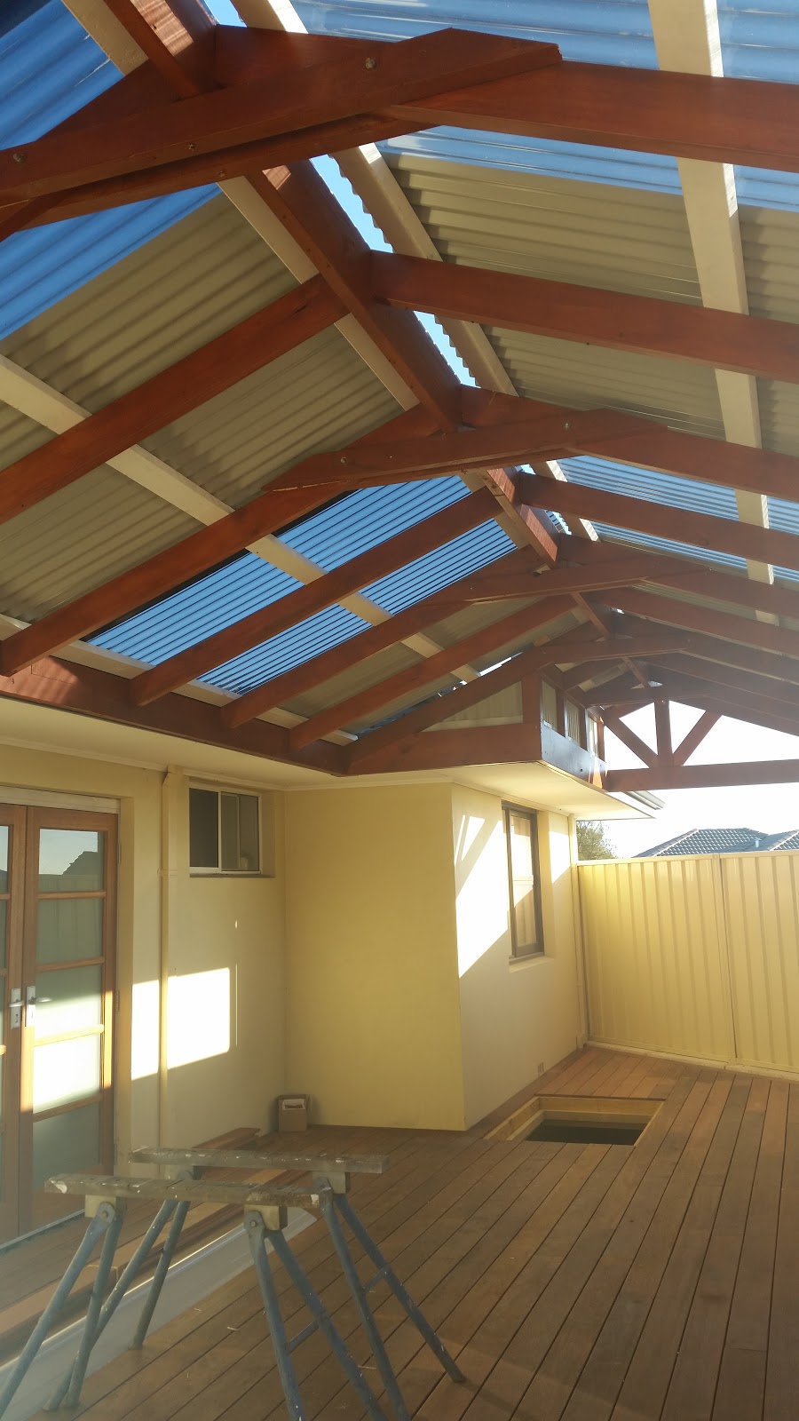 Jarrah Jungle: Backyard Progress: Patio Build + Fence Install