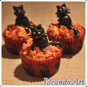 Cupcakes gatos Halloween