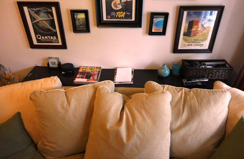 Fingers Crossed! Small Living Room Solution Shelf behind the Couch