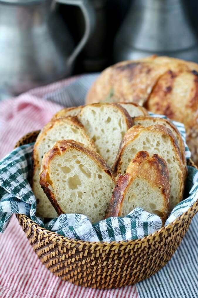 Cheesy Roasted Garlic and Herb Pane Bianco