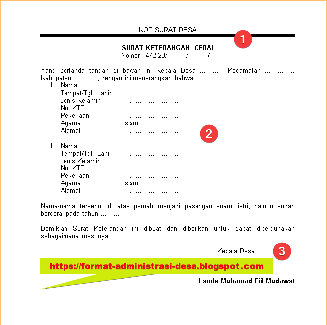 43+ Contoh surat keterangan cerai hidup dari desa terbaru yang baik