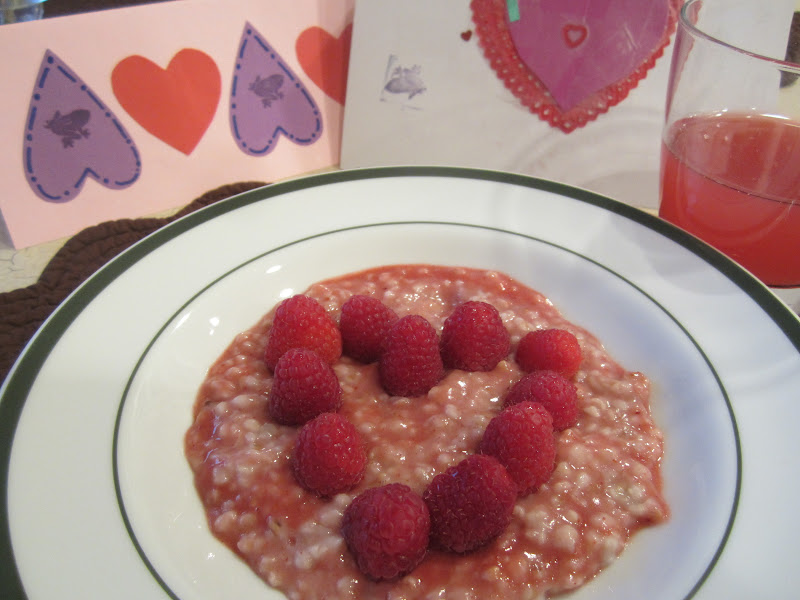 The Full Plate Blog Valentine's breakfast pink oatmeal