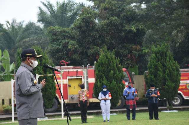 Bupati Sergai Menghadiri Apel gelar Ops Yustisi, Vaksinator, PPKM Mikro dan Kamtibmas