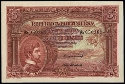 REPÚBLICA PORTUGUESA - PROVÍNCIA DE ANGOLA - 5 ANGOLARES