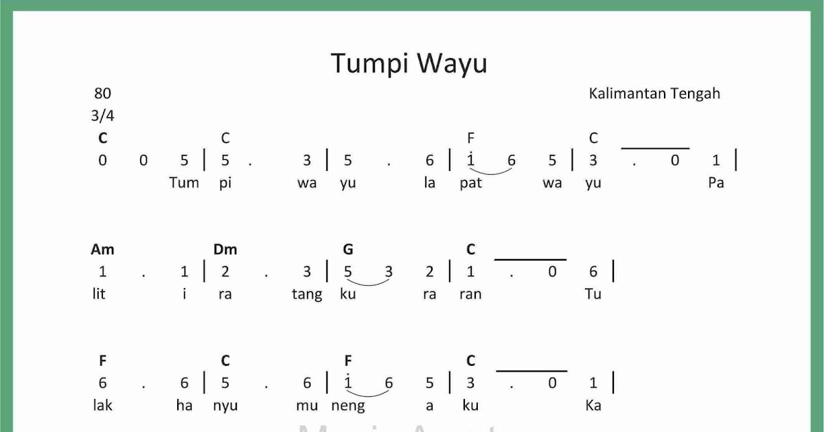 Not Angka Tumpi Wayu SEPUTAR MUSIK