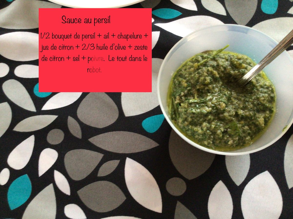 Maman Mélanie cuisine sauce au persil