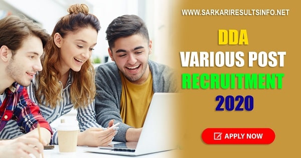 DDA | Delhi Development Authority Various Post Online 2020 sarkari-results-Delhi-Development-Authority-Various-Post
