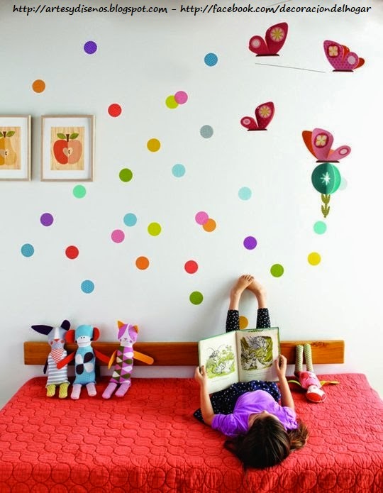 Dormitorios Infantiles con Circulos en las Paredes - Bedrooms Points Circles by artesydisenos.blogspot.com