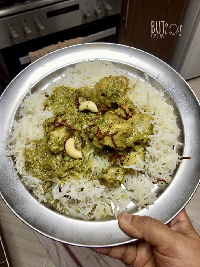 Chicken in Mint Coriander Yoghurt Sauce Hariyali Murgh Korma