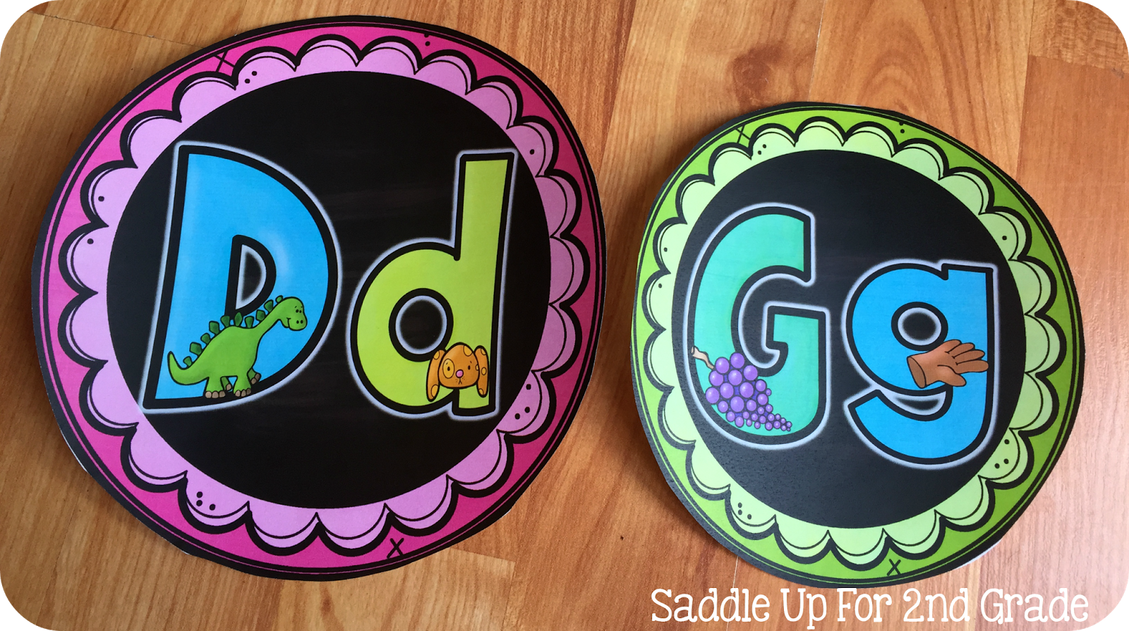 Chalkboard Bright Phonics Alphabet Posters by Saddle Up For 2nd Grade