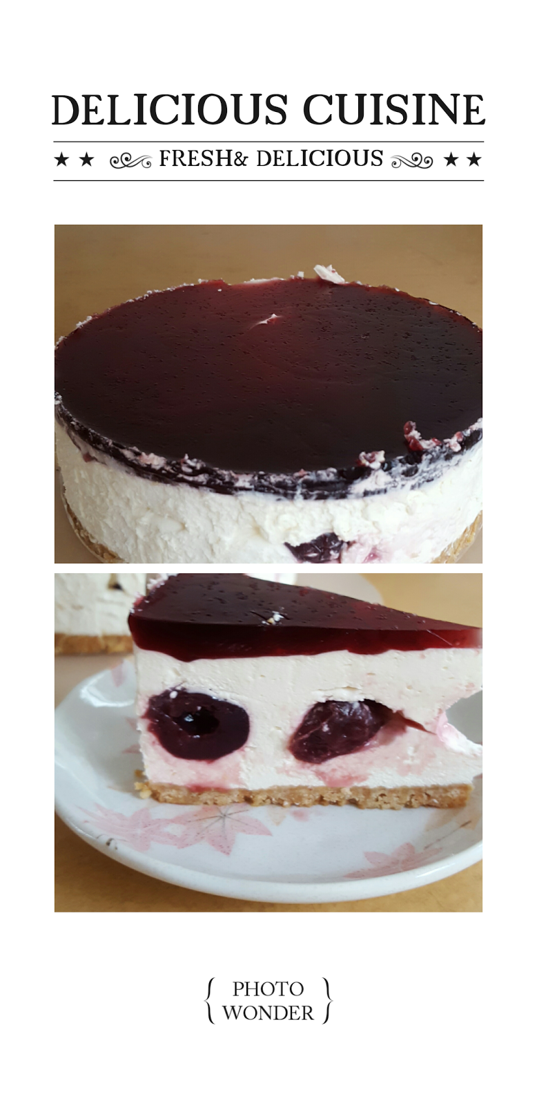 Nonbake Cherry Yoghurt Cheesecake