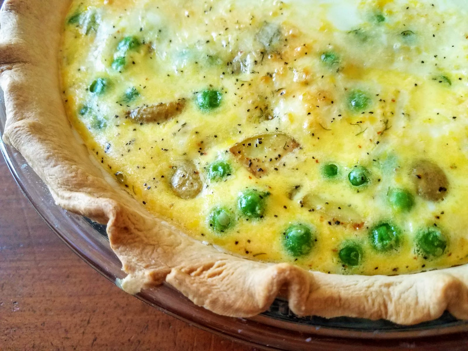 Garlic Scape, Pea, and Fontina Quiche
