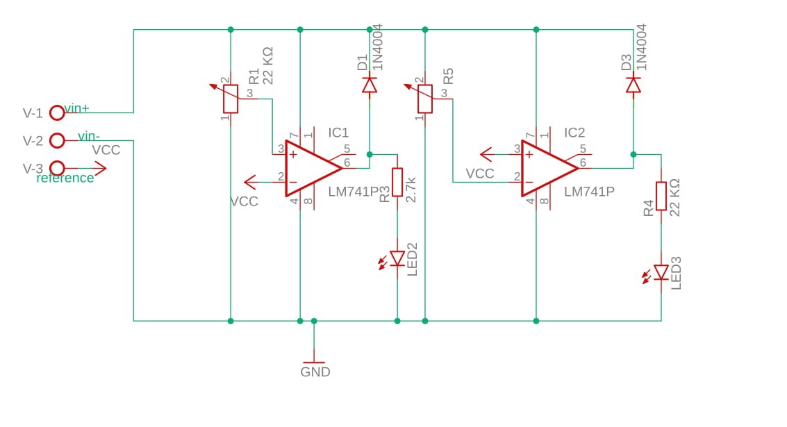 Battery Voltage State Indicator using 741 Mechatronics LAB