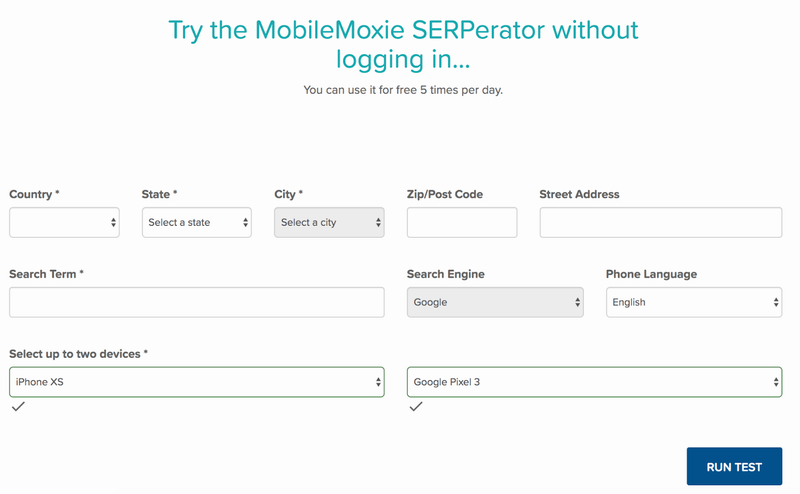 اختبار نتائج محركات البحث علي الهاتف المحمول Mobile SERP Test