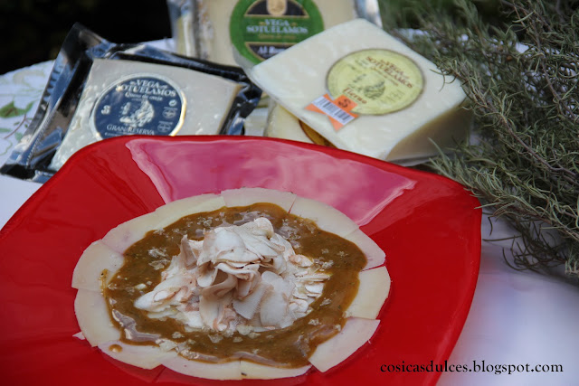  Carpaccio de queso y champiñón 