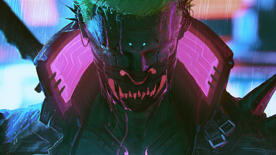 #8.2845, Cyberpunk, Guy, Mask, Digital Art, 4K Wallpaper PC Desktop