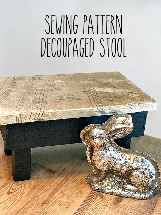 Make a small stool with Decoupage Technique