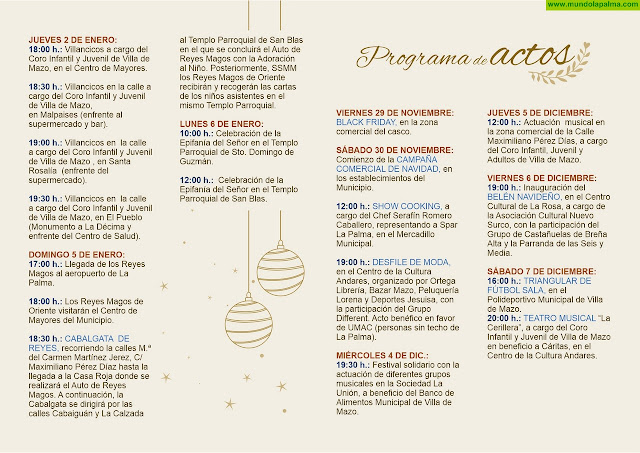 Programa de Navidad Villa de Mazo 2019