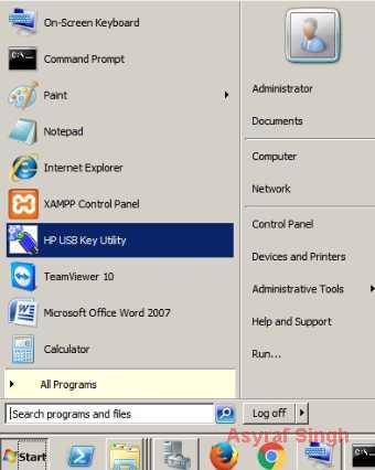download hp usb key utility