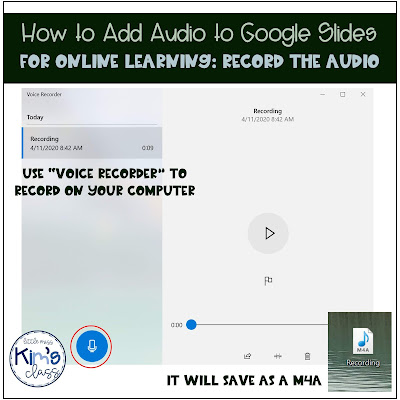 Little Miss Kim's Class: How To: Add Audio to Google Slides™ for Online