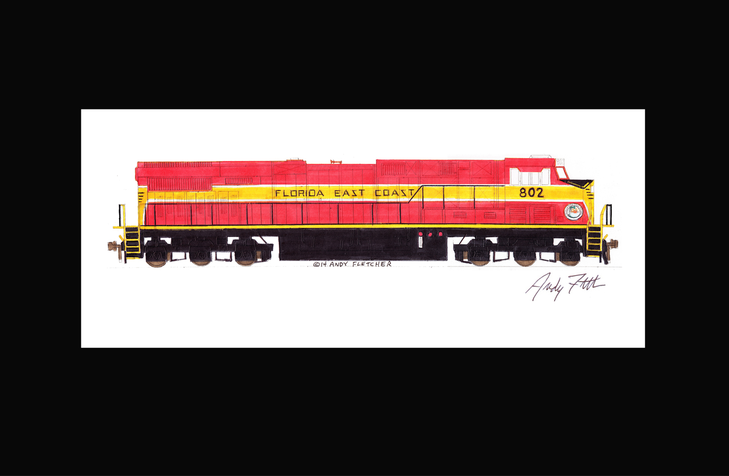 Pittsburgh & Lake Erie Locomotives 11"x17" Railroad Poster Andy Fletcher signed 