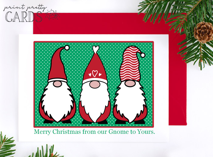 Free Printable Gnome Christmas Cards