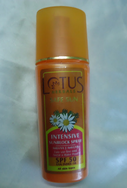 Lotus Herbals Intensive Sun Block Spray SPF 50 Review