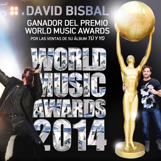 David Bisbal ganador World Music Awards 2014 por la ventas de Tu y Yo