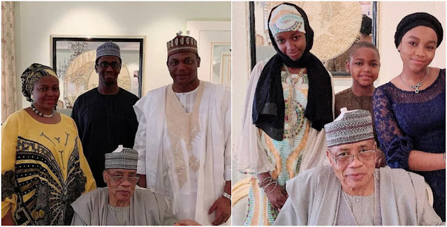 78-year-old former military president Babangida celebrates Eid-el-Kabir with his children and grandchildren 
