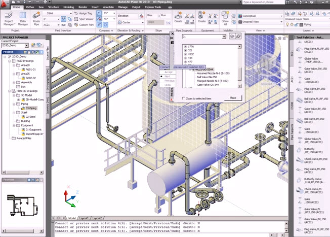 How to piping systems Pipie 3D drawing with AutoCAD Plant 3D. | Drawing