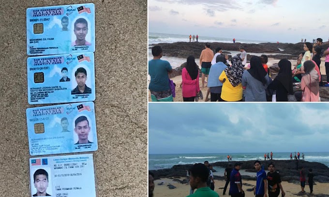 4 Rakan Mandi di Pantai Teluk Bidara Bertukar Tragedi. Al Fatihah