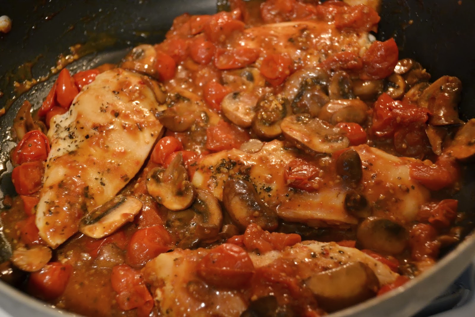 Much Ado About Somethin Chicken with Tomato and Mushrooms