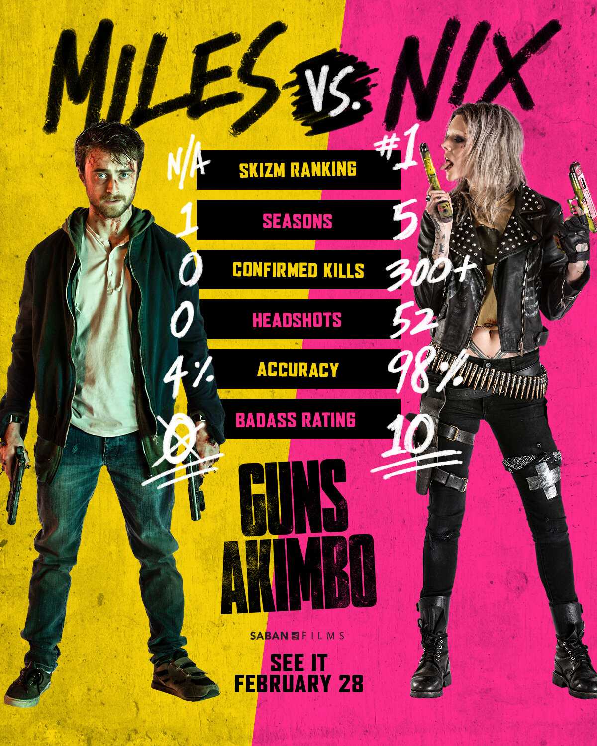 Guns Akimbo promotional one sheets Daniel J Radcliffe Holland
