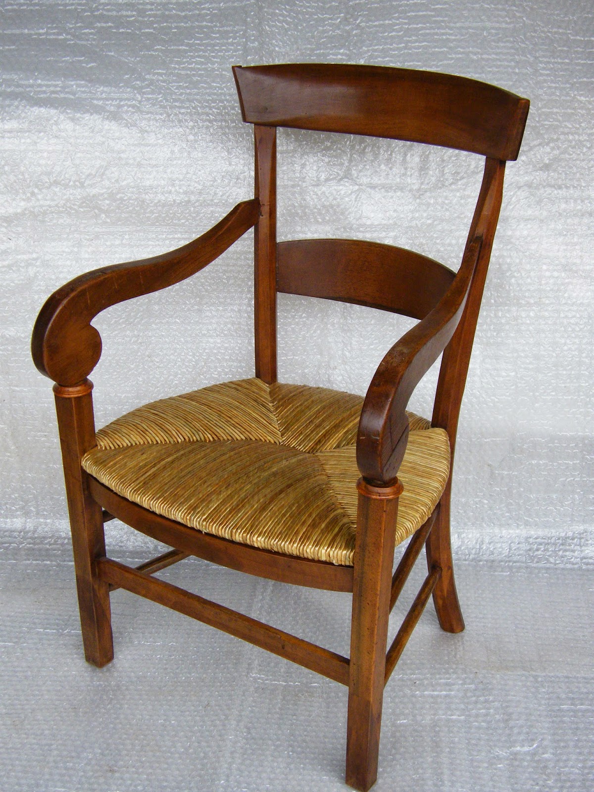 Normandie Cannage Fauteuil paillé avec accoudoirs "crosse
