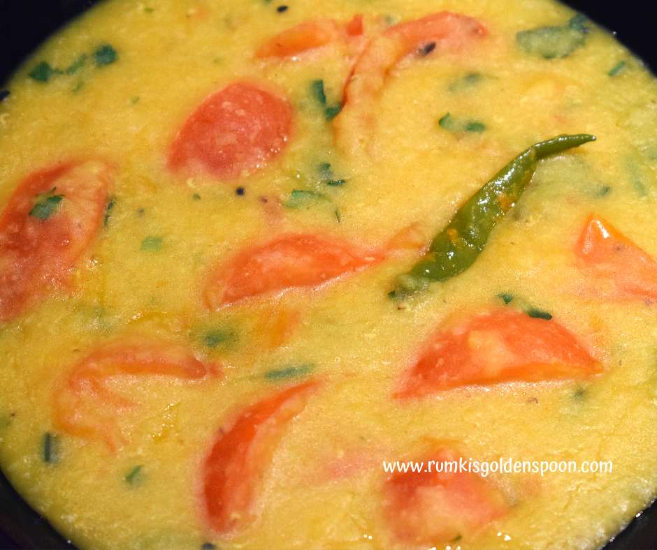 Indian recipe, bengali recipe, vegetarian, vegan, food blog, musur daal, pink lentils. no onion no garlic dal, Masoor Dal Tamatari (Red Lentils-Tomato Soup), Rumki's Golden spoon
