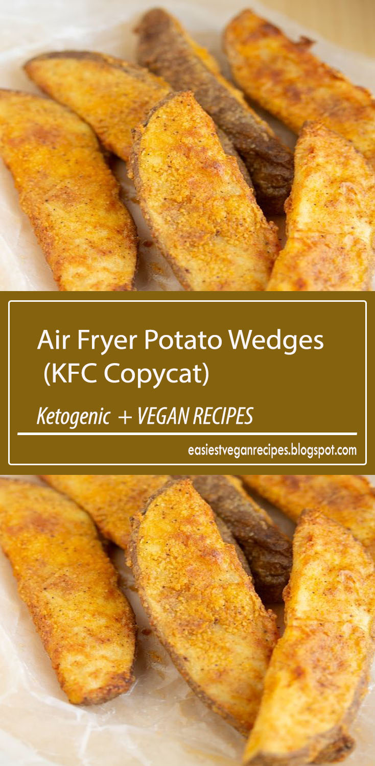 Air Fryer Potato Wedges (KFC Copycat) Easiest Vegan Recipes