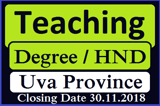 Teaching for Degree and HND Holders - Uva Province