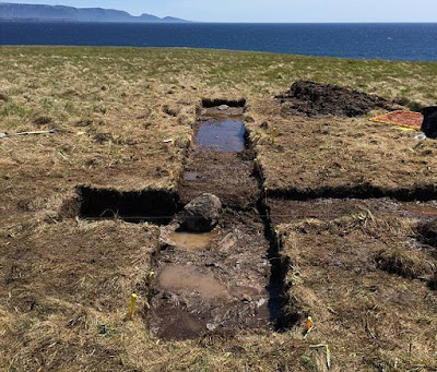 Restos de un fogón donde parece haberse quemado mineral de hierro.