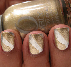 gold nail silver tutorial stripes