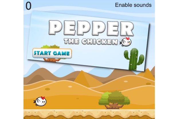 Pepper The Chicken - Παίξε συνδυασμό Flappy bird και δεινοσαυράκι του Google Chrome