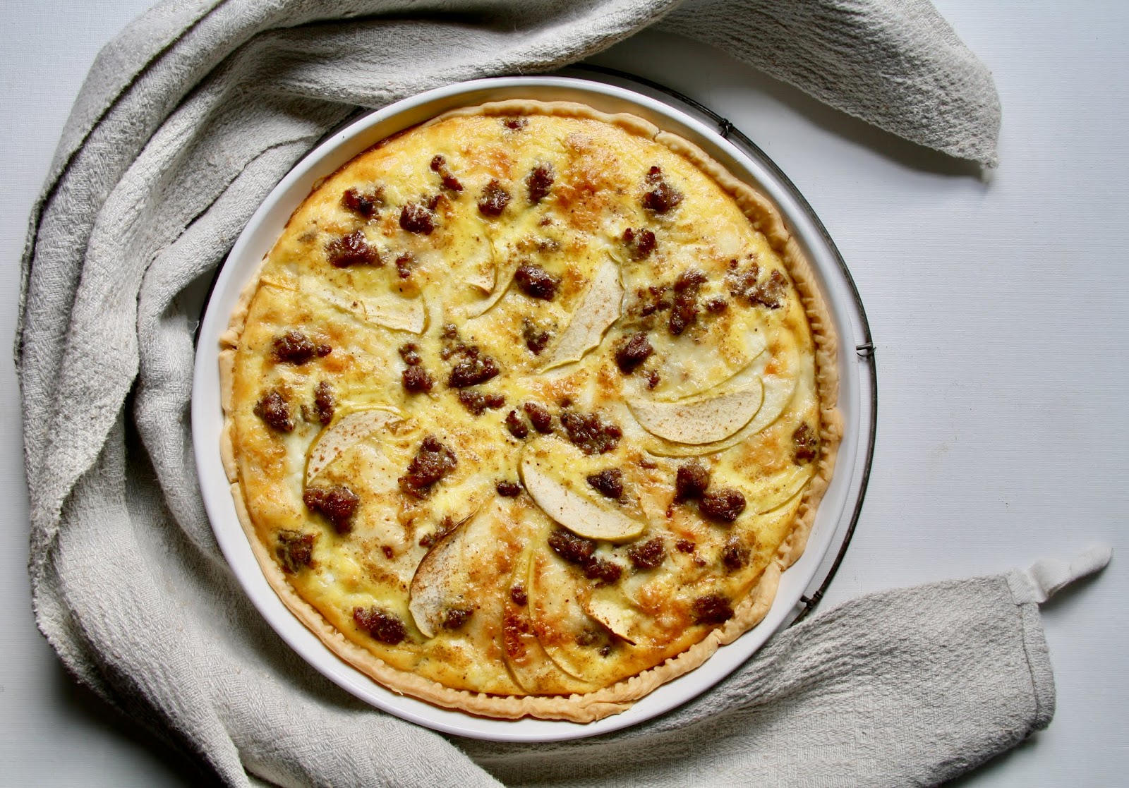 salted sugared spiced™: Maple Sausage, Apple and Brie Quiche