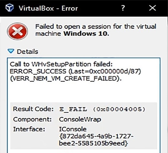 Cara mengatasi VMSetError: Call to WHvSetupPartition failed pada Virtual Box