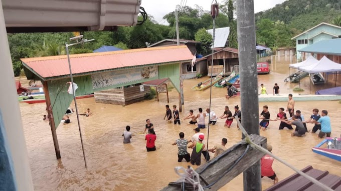 Foto Kejadian Banjir Kilat di Kg Pengkalan Salung Sook, Nabawan