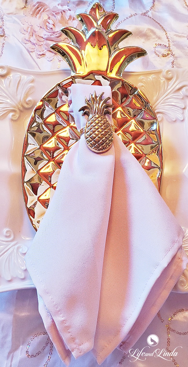 Pink & Gold Pineapple Table Life and Linda