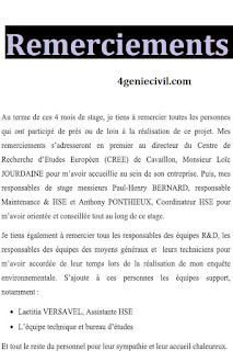Exemple Remerciement Rapport De Stage 3Eme  doniemas