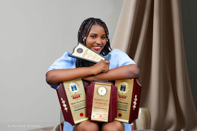 Meet Omolola Okunlola who won 8 awards and also best graduating Student in Babcock University (Photos)