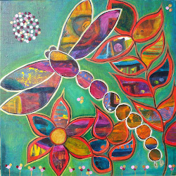 dragonfly painting acrylic paintings canvas abstract dragonflies acrylics 61cm