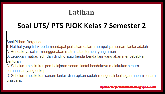 24+ Contoh soal pts pjok kelas 9 information